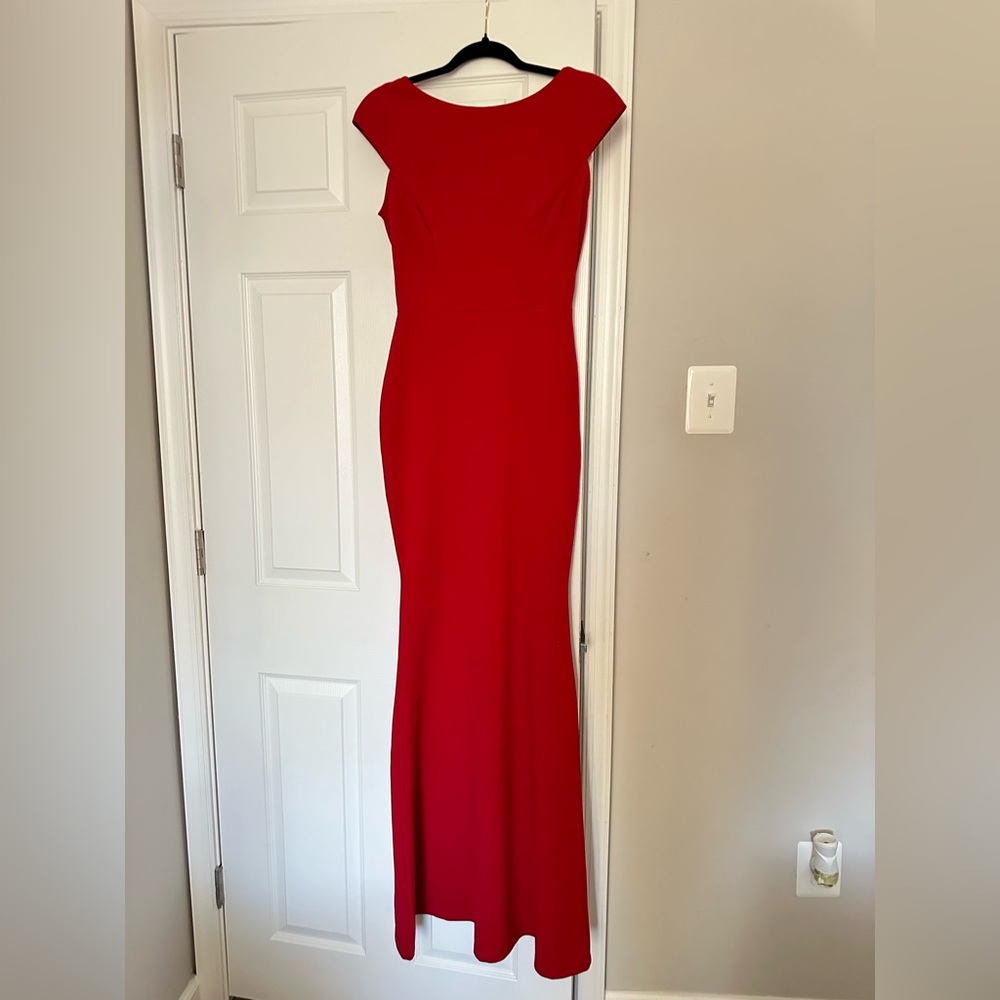 Red dress, low back